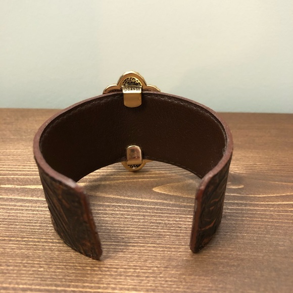 Barse Tooled Leather Cuff Bronze Turquoise - Picture 5 of 9